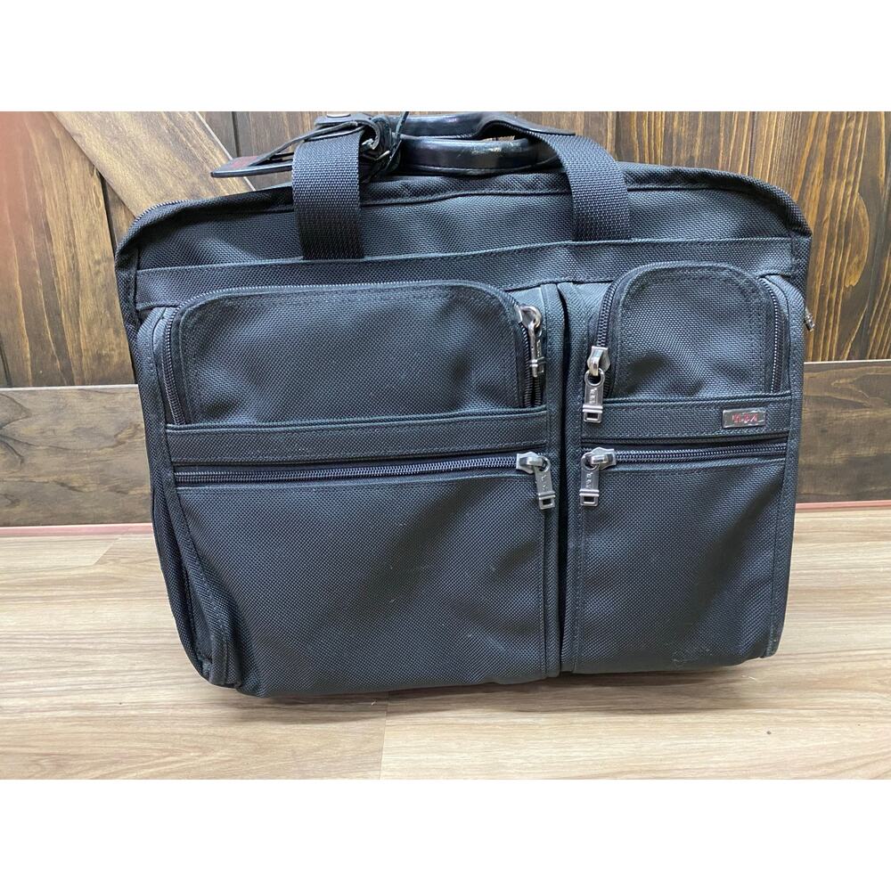 Tumi Alpha Deluxe expandable 2-wheel nylon canvas carry-on travel bag briefcase - Picture 2 of 9